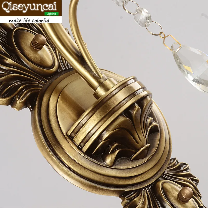 

Qiseyuncai European copper wall lamp bedroom bedside aisle living room TV wall background single head double wall lamp
