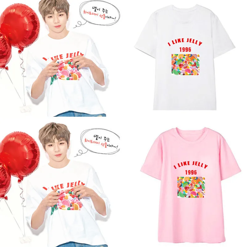 Футболка с коротким рукавом kpop want ONE футболка круглым вырезом для мужчин и женщин