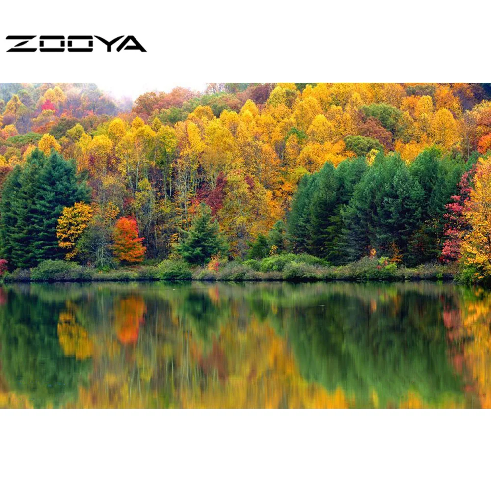 ZOOYA 5D DIY Алмазная вышивка живописные деревья картина мозаика ромашки Круглый