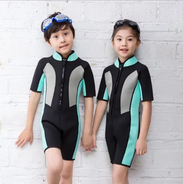 

Неопреновый слитный Детский Гидрокостюм Hisea 2,5 мм, летний купальник для водных видов спорта и серфинга для мальчиков и девочек, детский купа...