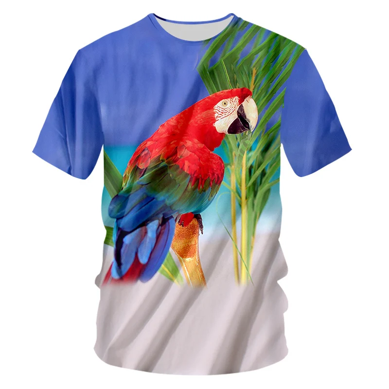 OGKB мужские повседневные футболки с крутым принтом Тропический попугай Череп 3d