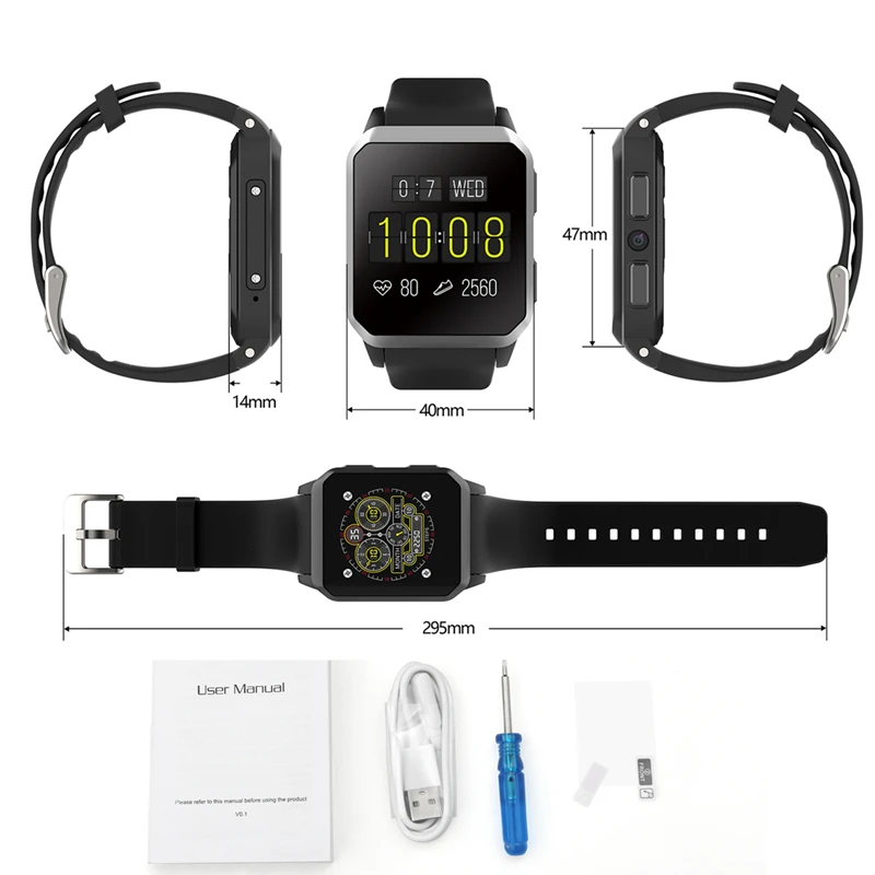 2018 Новый smart watch KW06 IP68 1 54 ''TFT экран WI FI gps 512 + 8 ГБ монитор сердечного ритма часы