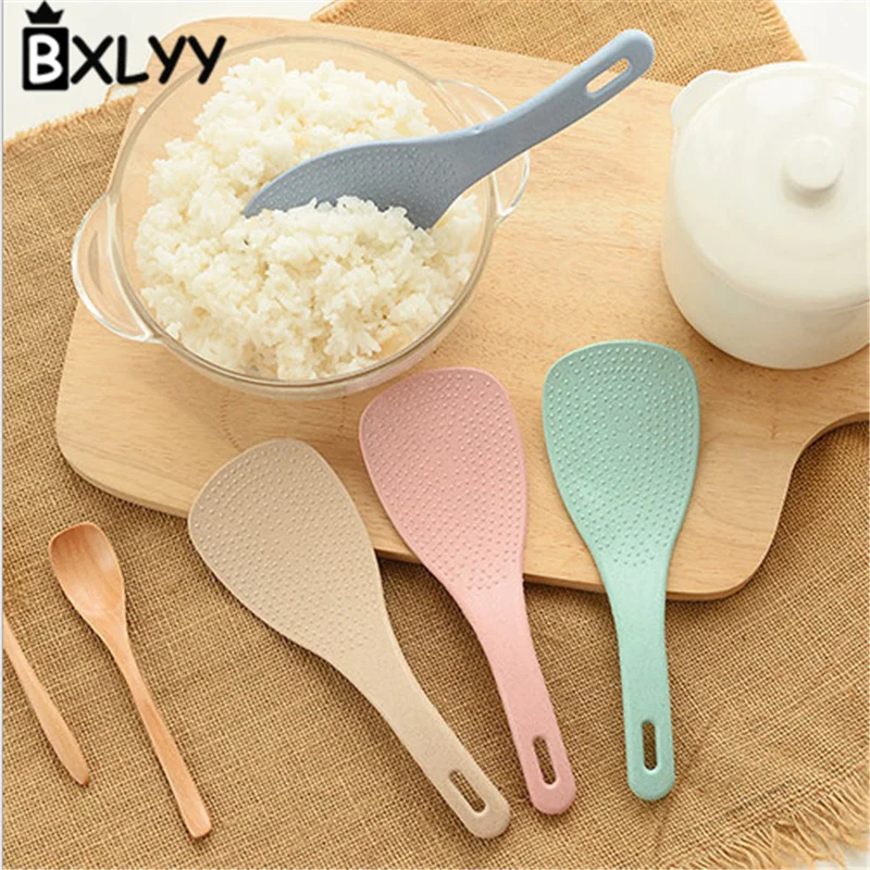 BXLYY Горячая 1 шт Пшеничная солома рисовая Ложка Ручка рисоварка Лопата кухонные