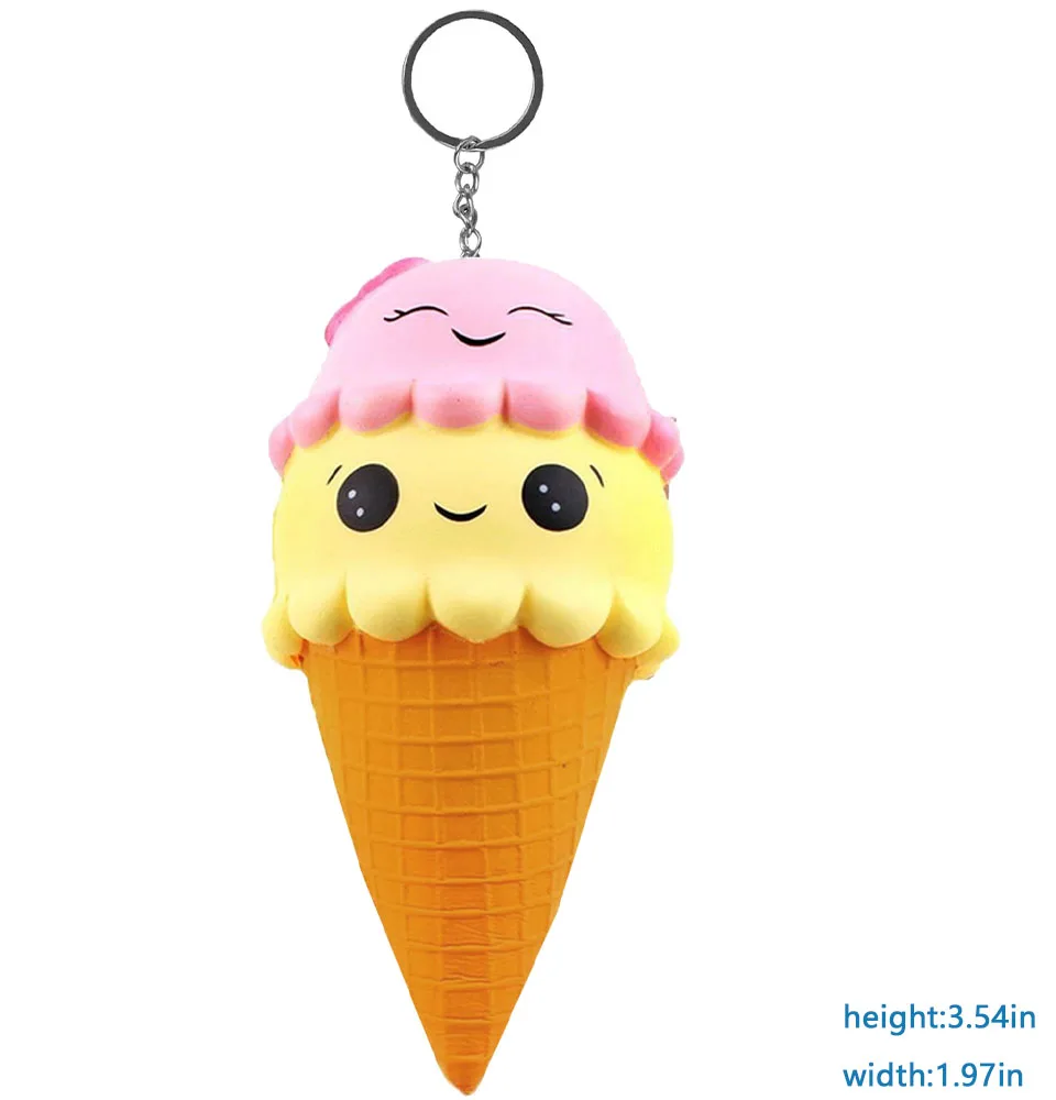Small size ice cream Красочные мягкие и милые ложка для мороженого медленно поднимающийся Jumbo Еда Squishies Крем Для Снятия Стресса Squeeze игрушка в подарок для детей - Цвет: Small size ice cream
