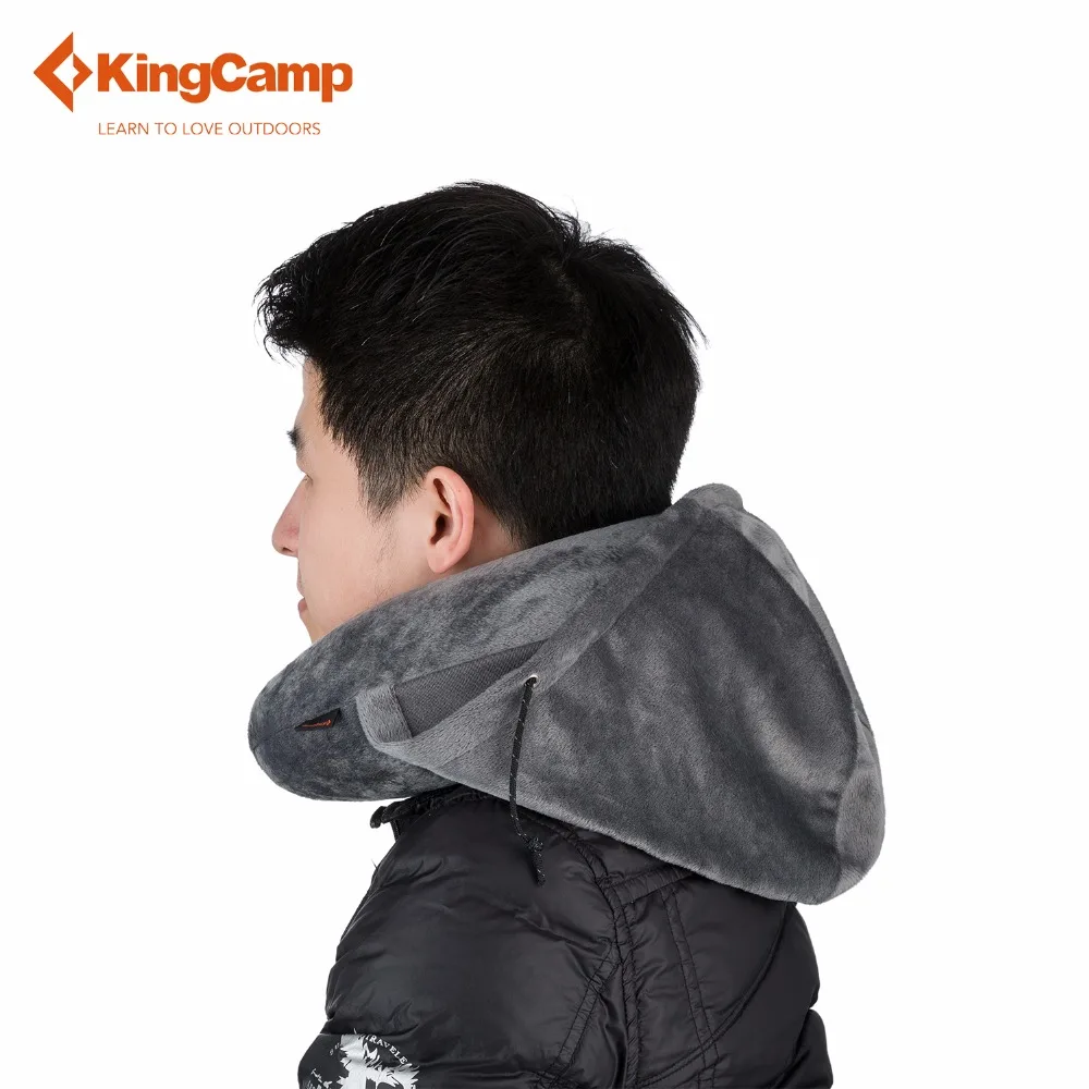 KingCamp мульти инструменты с капюшоном пены памяти подушка для шеи с серый цвет складной, который легко носить с собой хранить для внутреннего наружного