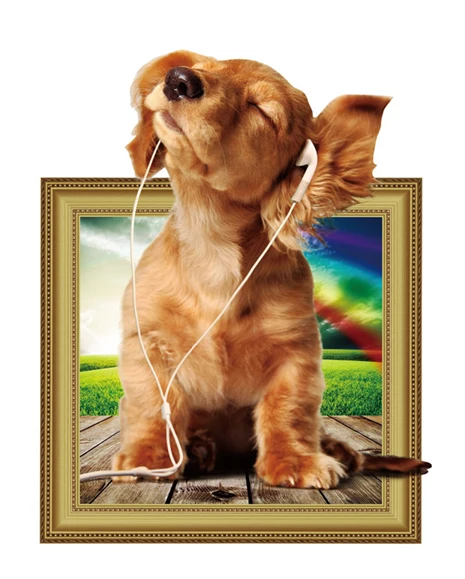 

3D наклейка на стену puppy dog HonC