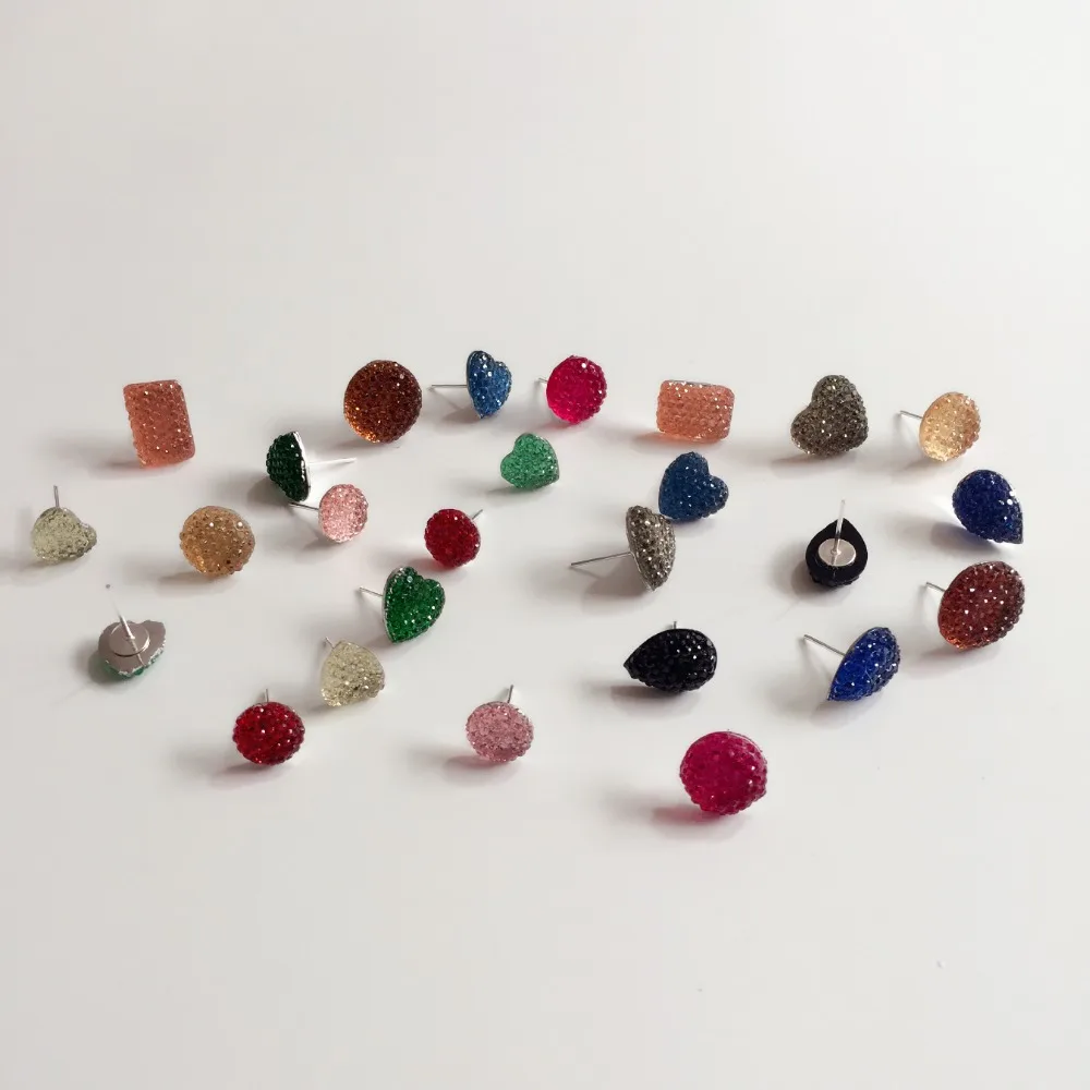 Оригинальные серьги ручной работы разные цвета размер 10-14 мм 20 пар | Украшения и