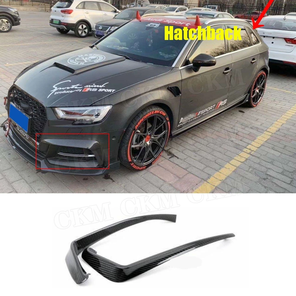 Передний противотуманный светильник из углеродного волокна, рамка для век для Audi A3 S3 Sedan Hatchback 2013- RS3, стильная противотуманная фара, Накладка для бровей