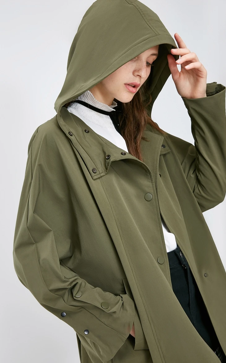 Vero Moda новые декоративные пуговицы с капюшоном регулируемые манжеты средней длины чистый ветер пальто Тренч | 318321532