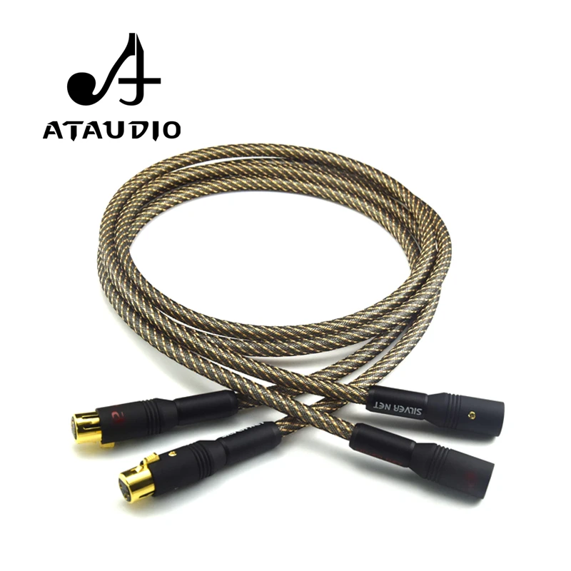 Одна пара посеребренных кабелей ATAUDIO Hifi 2 XLR кабель Hi end папа мама с позолоченным