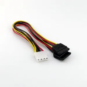 1x IDE 4Pin Female Molex to Dual SATA 15Pin Female Y Splitter HDD Power Adapter Connector Cable 1FT30CM
