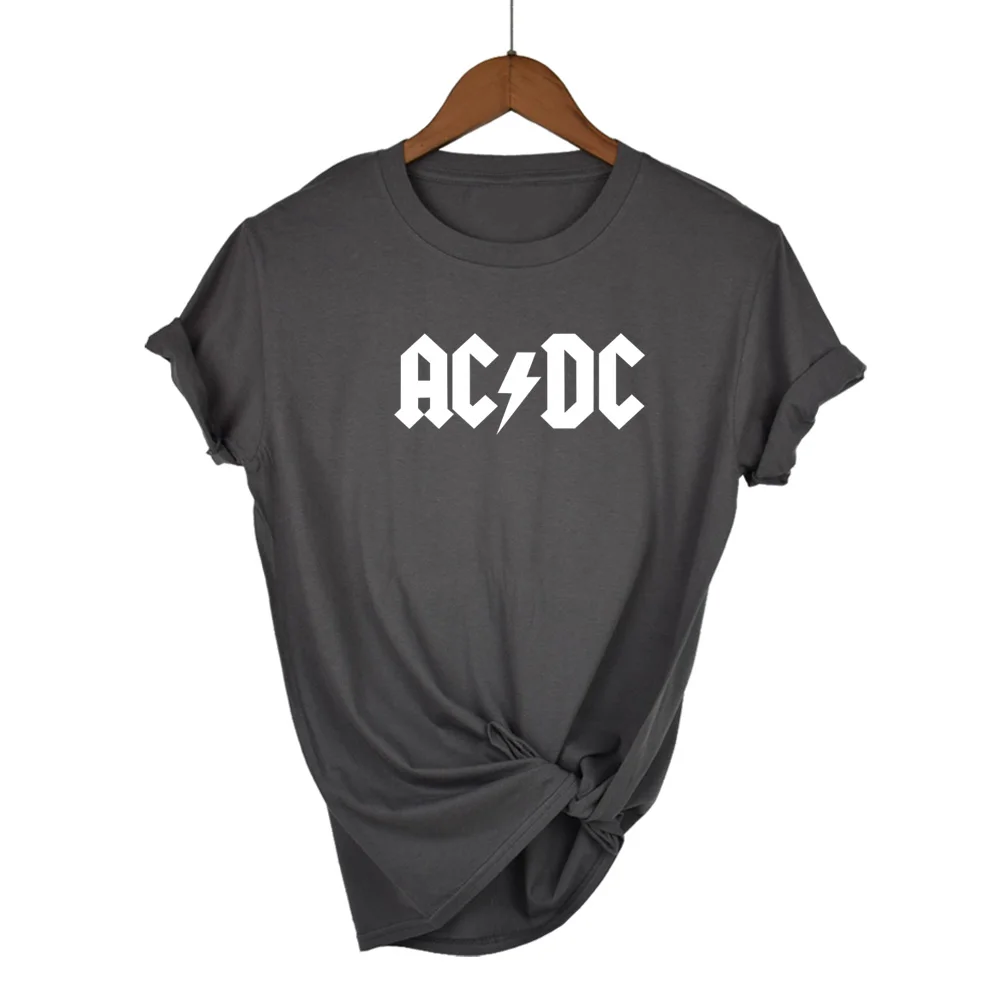 AC/DC Группа рок футболка женская ACDC Письмо Печатные Графические футболки хип хоп Рэп музыка короткий рукав топы Футболка