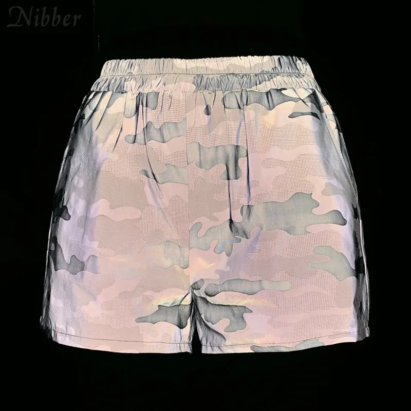 Nibber летние модные светоотражающие шорты для женщин, базовая Одежда для пляжа, отдыха, клуба, свободные шорты для улицы и досуга, одежда для активного отдыха