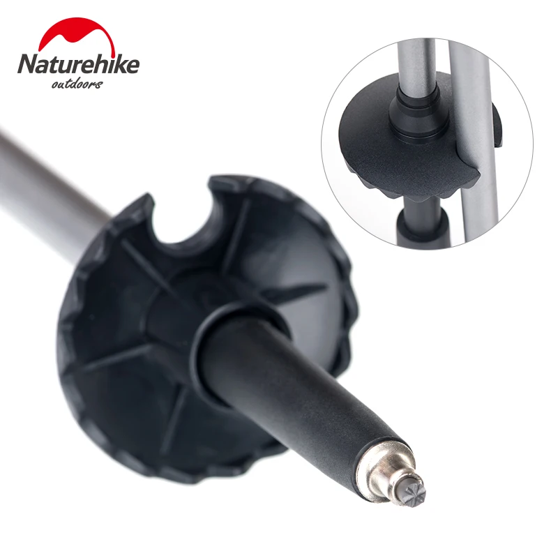 NatureHike 1 Pcs 5 Sections Carbon Fiber Portable Ultralight Adjustable Walking Sticks Camping Trekking Poles Hiking Stick | Спорт и