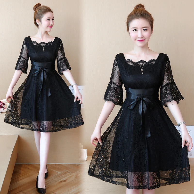 5XL винтажное кружевное платье для женщин 2019 летние новые женские платья с