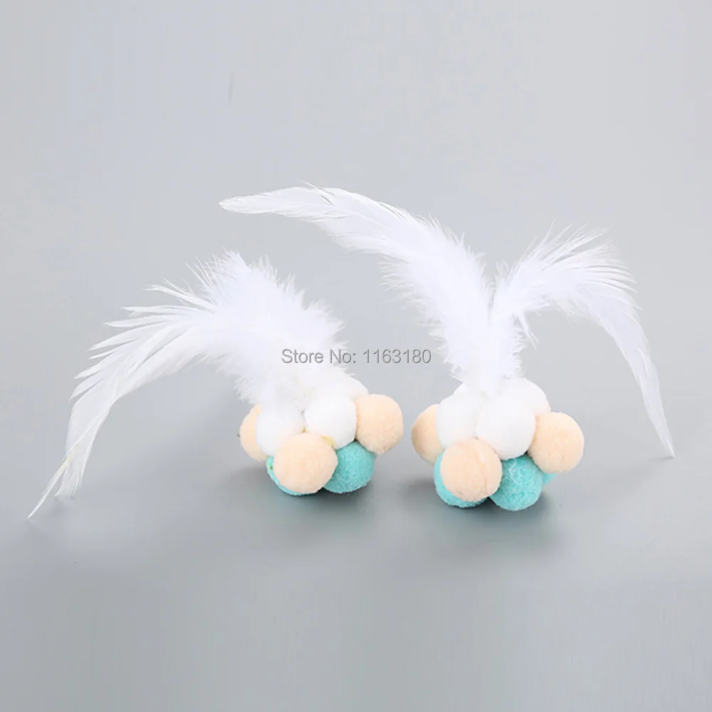 

60 pcs/lot Cat Toy Interactive Pet Cat Feature Cat Toys Catnip Scratcher Playing Ball Toys Bell for Cats Pet Products