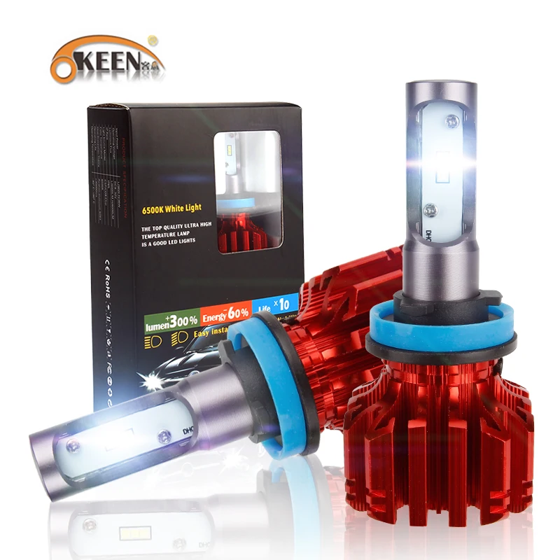 OKEEN 2x CSP H8 H11 лампа H4 Led H7 H1 H3 автомобильные лампы для передних фар для авто H27 881 HB3 HB4 светодиодный автомобильный 12V 72W фары для 8000LM 6500K белый