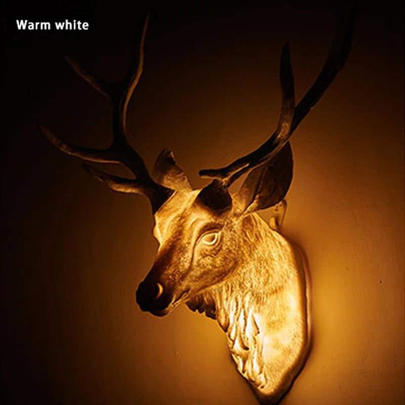 Настенный светильник в ретро стиле из смолы с рожком оленя Роскошный домашний