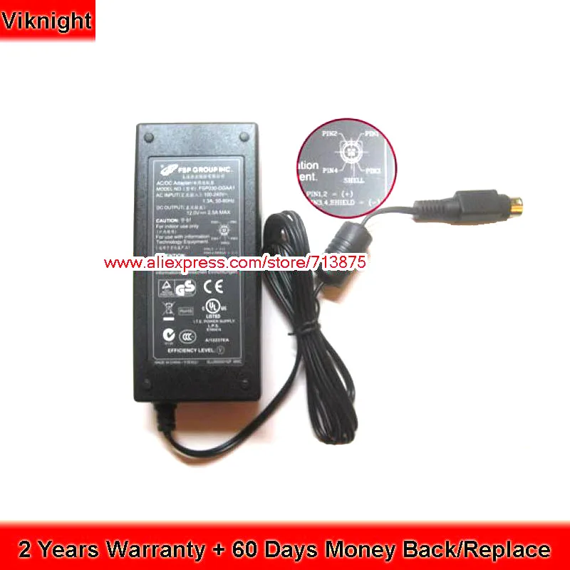 Оригинальный FSP030 DGAA1 адаптер переменного тока 12V 2.5A 30W зарядное устройство для Abus
