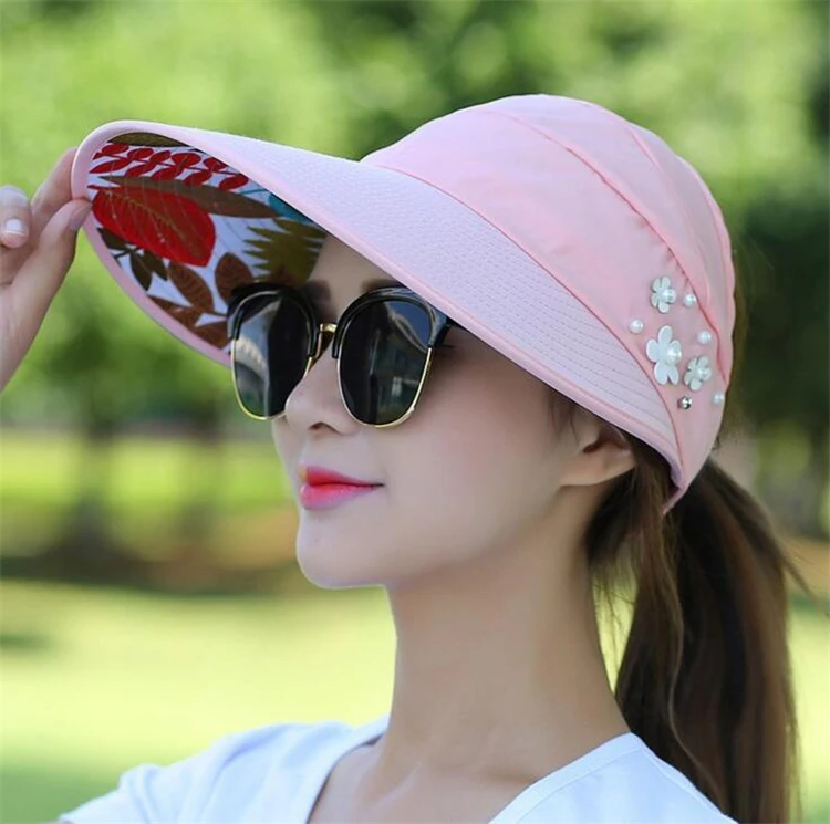 New summer ladies hat casual versatile UV protection foldable sun visor | Аксессуары для одежды