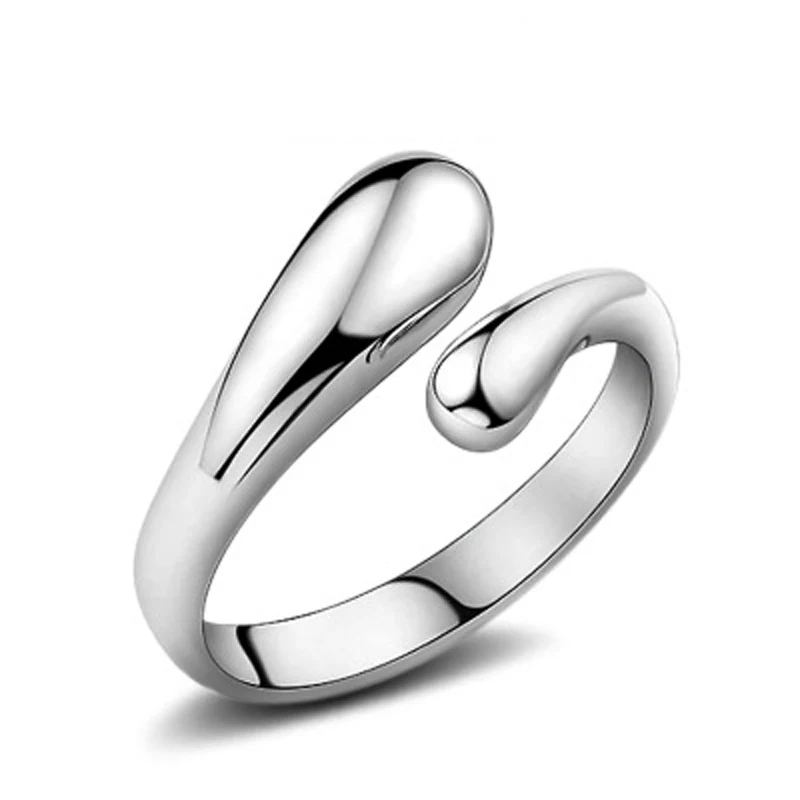 

Promotion Fashion Woman Jewelry Genuine 925 Sterling Silver Smooth Figure Rings Adjustable Factory Price Opening Ring