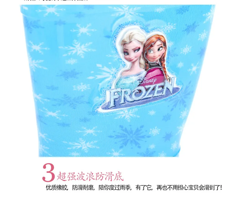 new Disney princess frozen children Plus velvet thick warm rain boots rubber shoes cartoon PVC girls water shoes size 32-38