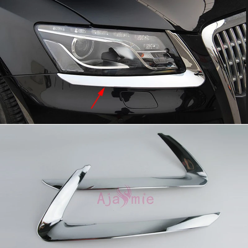 

2009 2010 2011 2012 Headlight Eyebrow Cover Trim ABS Mirror Surface Detector Chrome Car Styling For Audi Q5 Accessories