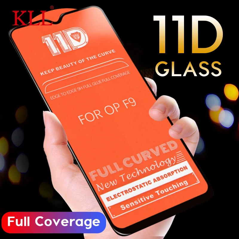 Закаленное стекло 11D с изогнутыми краями для OPPO F11 F9 Pro F7 F5 K1 полное покрытие Защита
