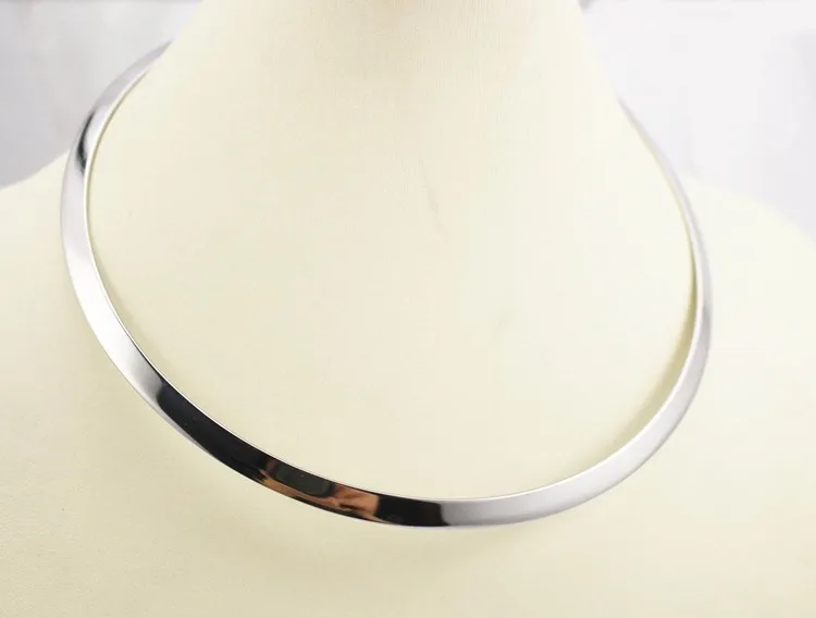 Простой Круг манжеты из нержавеющей стали ожерелье для женщин воротники