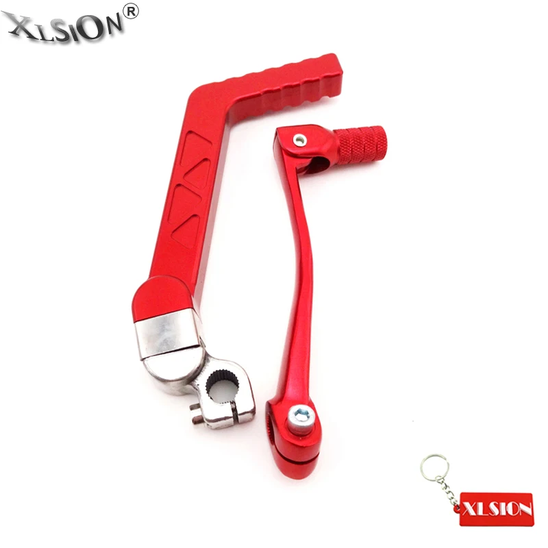 XLSION красный рычаг переключения передач + стартовый Kick Start для китайского 50cc 70cc 90cc