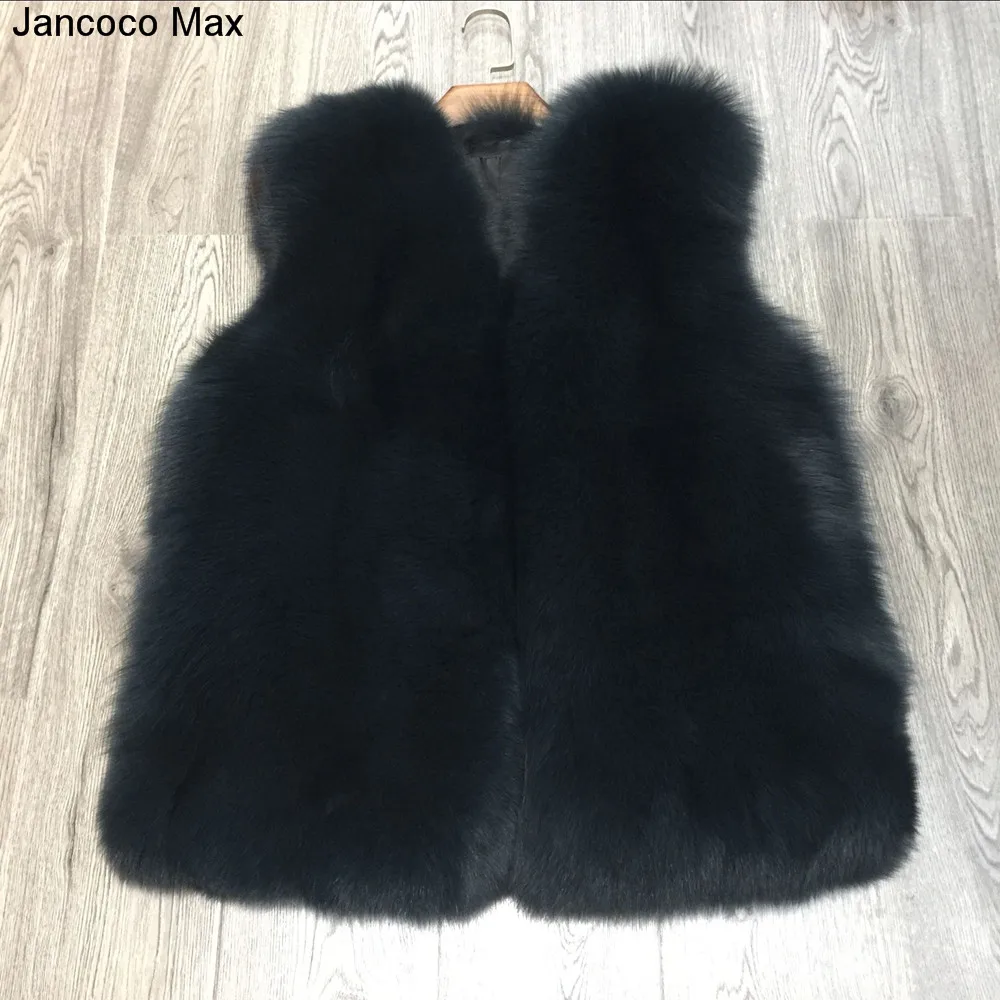 Jancoco Max натуральный мех лисы жилет женская модная жилетка наивысшего качества Зимняя теплая верхняя одежда пальто куртка S7159