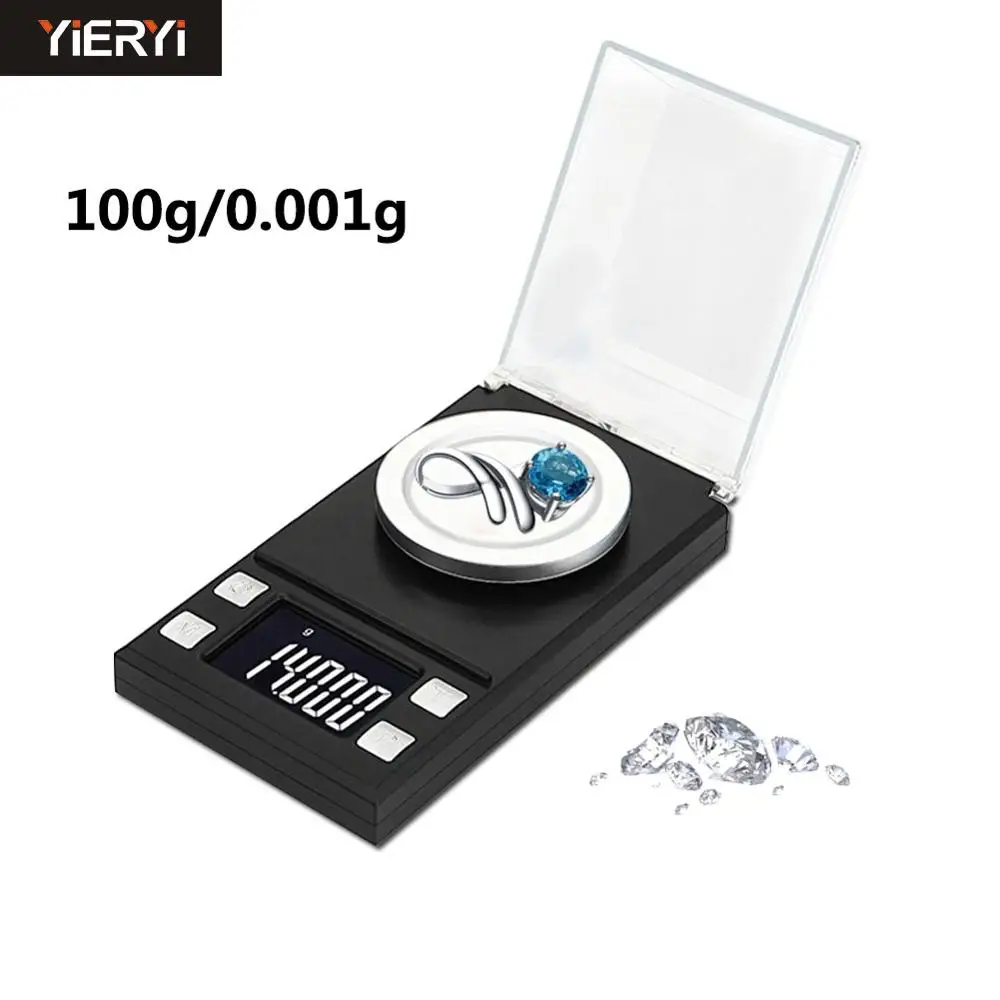 Yieryi 100 г/50 г/20 г/10 г Электронные весы 0,001 ЖК-цифровые весы ювелирные изделия лекарственные травы портативные лабораторные весы с точностью в миллиграммах - Цвет: 100g