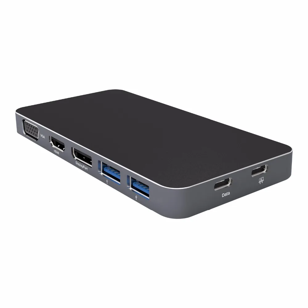 JZYuan 7 IN 1 USB-C Type C 3.1 Hub to HDMI DP VGA 1080P Video Adapter With PD Power Delivery Dual USB 3.0 HUB | Компьютеры и офис