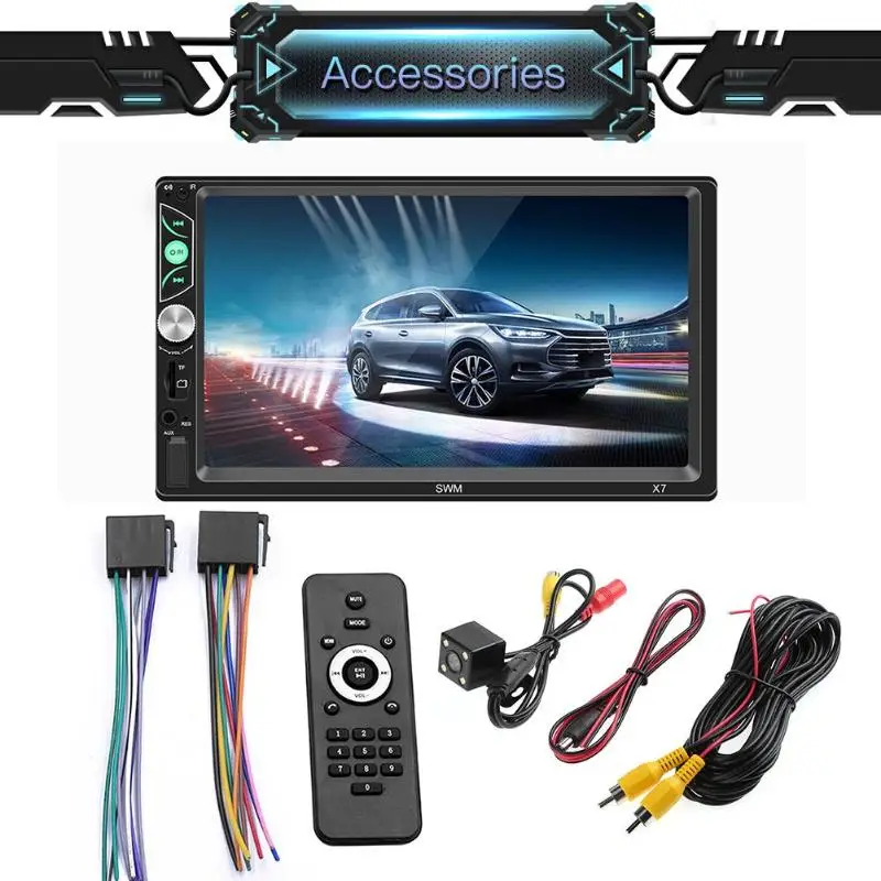 SWM X7 7 дюймов сенсорный экран автомобиля MP5 плеер автомобиля видео FM Радио Bluetooth USB AUX RCA Apple/Android мобильное соединение хост