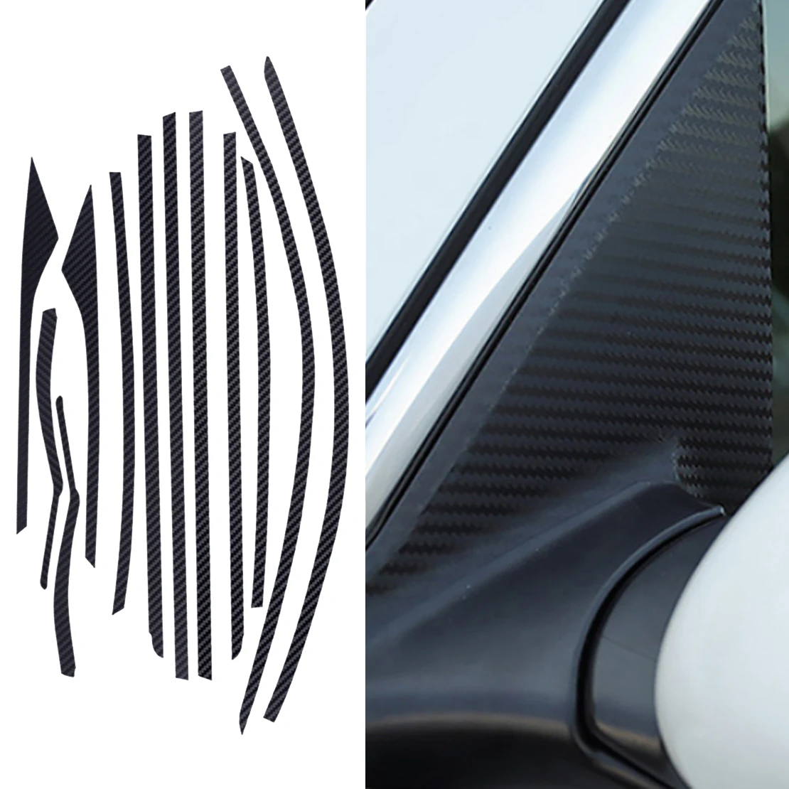 

DWCX ПВХ черный автомобиль боковое окно наклейка подходит для Honda Accord 10th Седан 4 двери 2018 хромированная отделка Светонепроницаемое покрытие