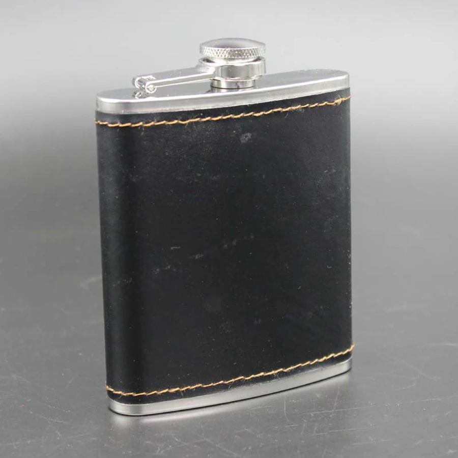 1 комплект мужская кожаная колба труба из нержавеющей стали 7 унций|hip flask