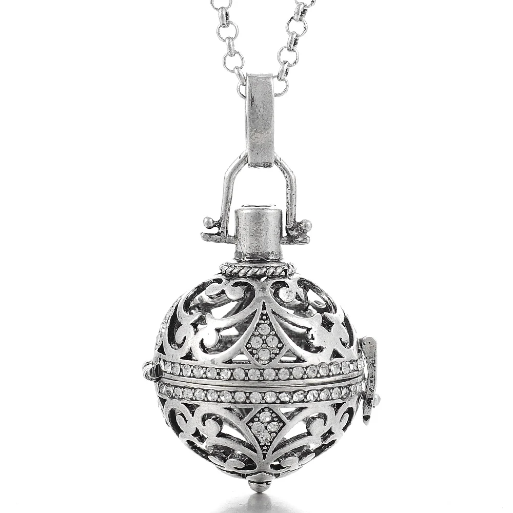 va-055-b Vocheng Bola Ball Angel Necklace 16MM Music Ball Vintage Pregnancy Necklace Aroma Essential Oil Diffuser Pregnant Women VA-048 - Окраска металла: va-055-b
