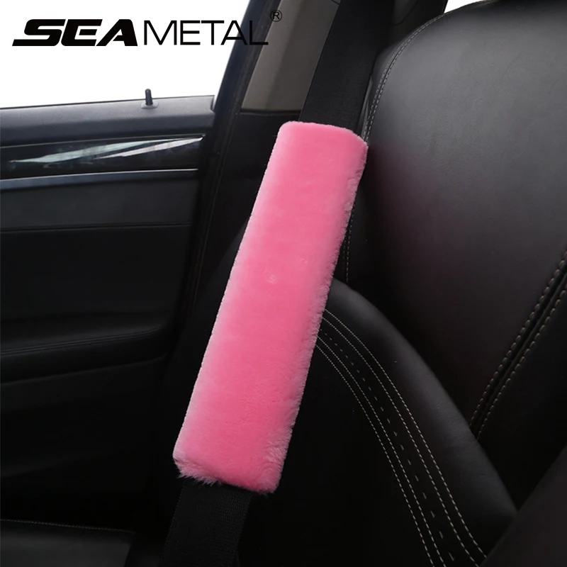 Seat Belt Pad Car Safety Shoulders Covers Soft Long Plush Cushion Warm Cover Shoulder Protection Universal Auto Accessories | Автомобили и