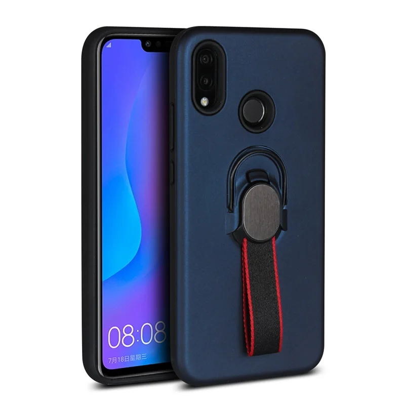 Чехол для samsung Galaxy A10, A20, A30, A40, A50, A60, A70, A80, A90, чехол, кольцо на палец, подставка, магнит, ремешок на руку, мягкий чехол, kimTHmall - Цвет: Blue