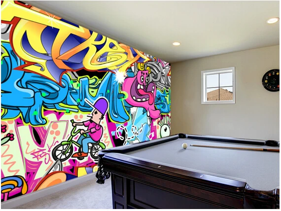 Пользовательские 3D художественные обои городские граффити 3d настенные фрески