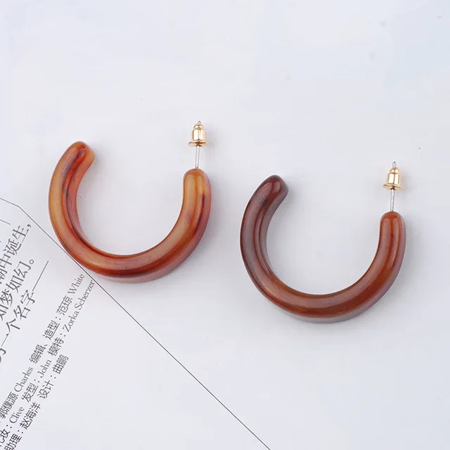 A0278-Brown WELBACK модная черепаховая цветная леопардовая расцветка акриловая уксусная кислота лист геометрический скворецирк сердце длинные висячие серьги для женщин - Окраска металла: A0278-Brown