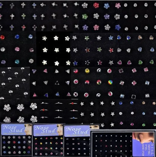 Оптовая продажа 360 шт. кольцо для носа Модная бижутерия пирсинга шпилька 316L