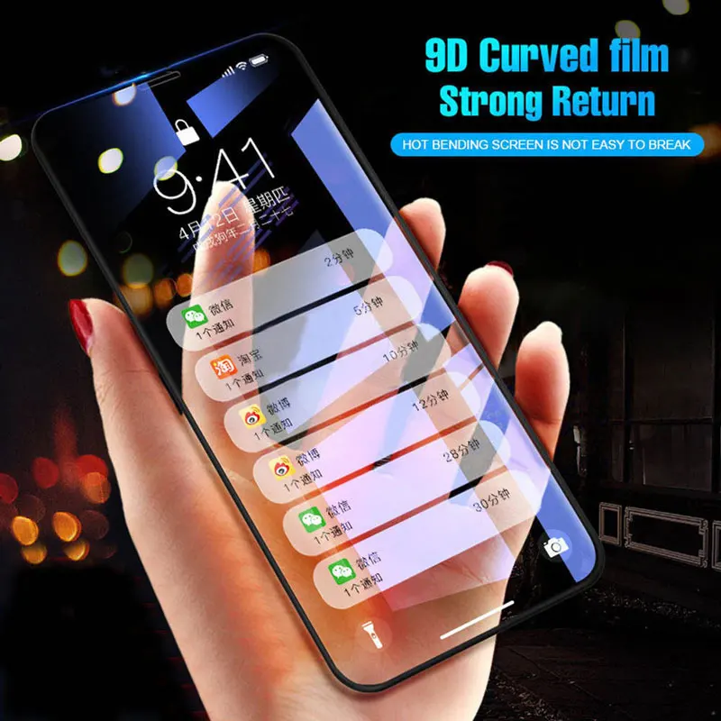 Стекло защитное закаленное с полным покрытием 3D для iPhone стекло 12 11 Pro Max mini XR X XS 6 6s 7