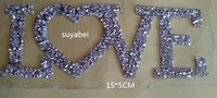 3pclot love heart hot fix rhinestones applique patches iron on crystal transfers design strass iron on for bag shoes sweater