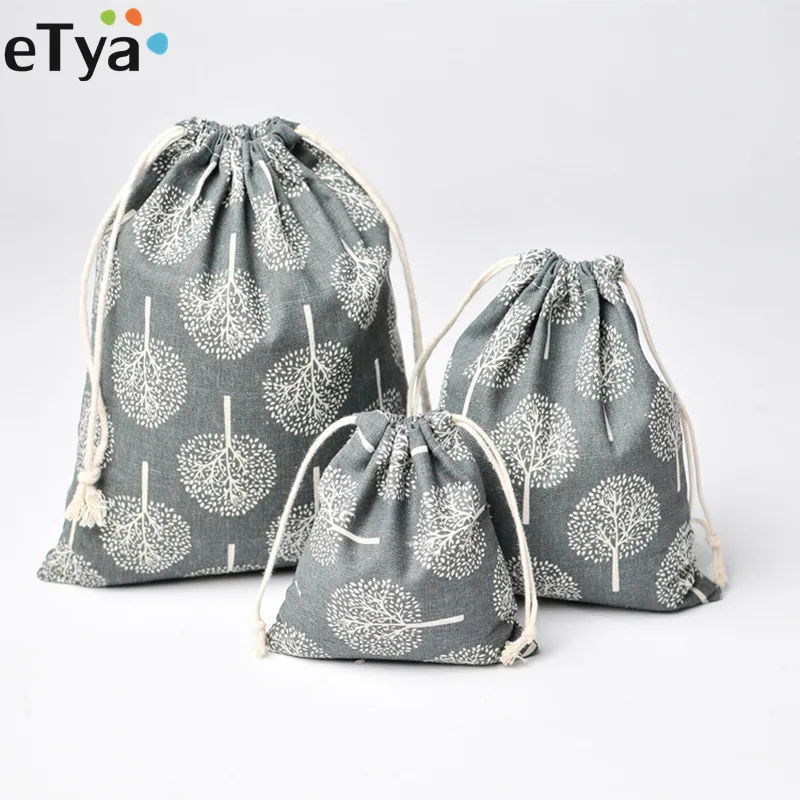 1 шт., eTya, Женская хлопковая косметичка на шнурке, багаж для путешествий, косметичка, набор для хранения, органайзер, сумки, чехлы