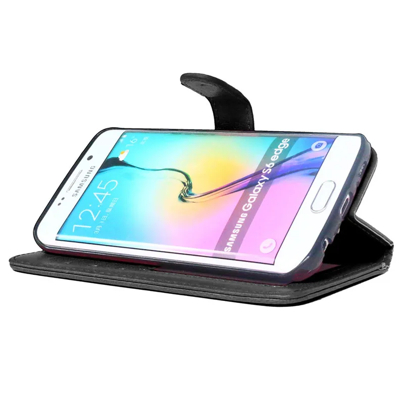 Чехол для Samsung Galaxy S6 Edge G9250 ретро из искусственной кожи Crazy Horse флип чехол кошелек