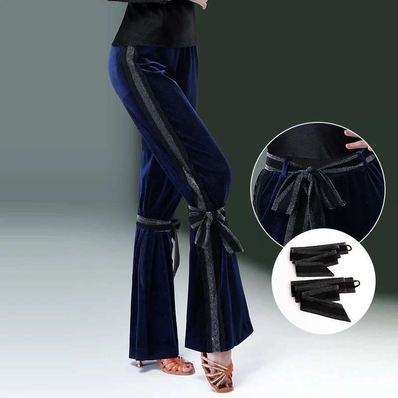 

New Latin Dance Pants Women Ballroom Dance Practice Clothes Professional Modern Dance National Standard Dance Trouser DQL737