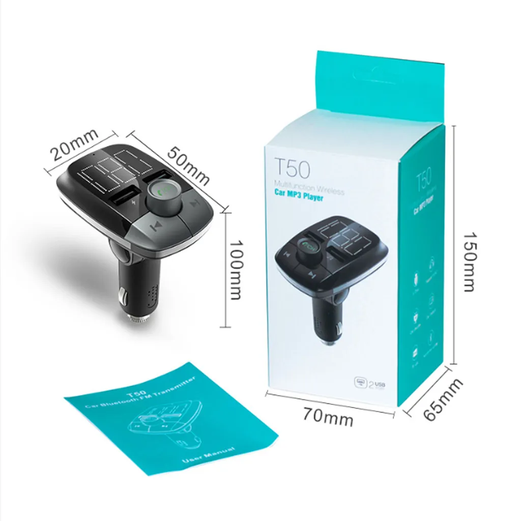 1 шт. Bluetooth автомобильный комплект fm передатчик mp3 плеер светодиодный двойной USB