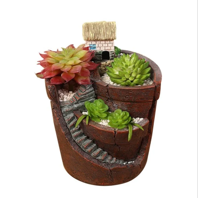 

Creative Home Zakka Air Secret Garden Micro Landscape Resin Fleshy Flower Home deco