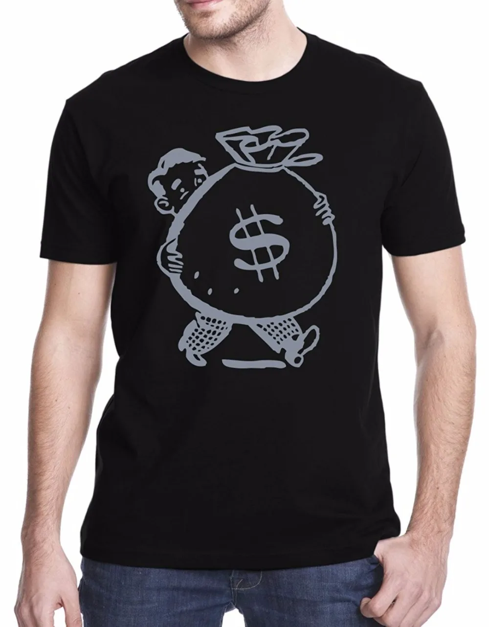 Новый короткий рукав круглый вырез горловины мужские футболки Мода 2017 Джонни